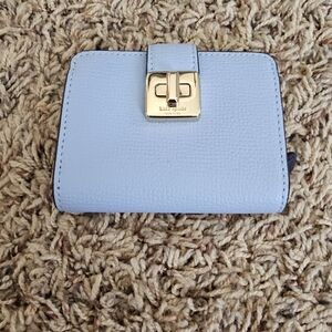 Kate Spade Light Blue Wallet with Gold Clasp
